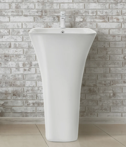 Раковина из сантехнического фаянса CeramaLux G315 40х40 напольная цвет белый 1 отверстие под смеситель